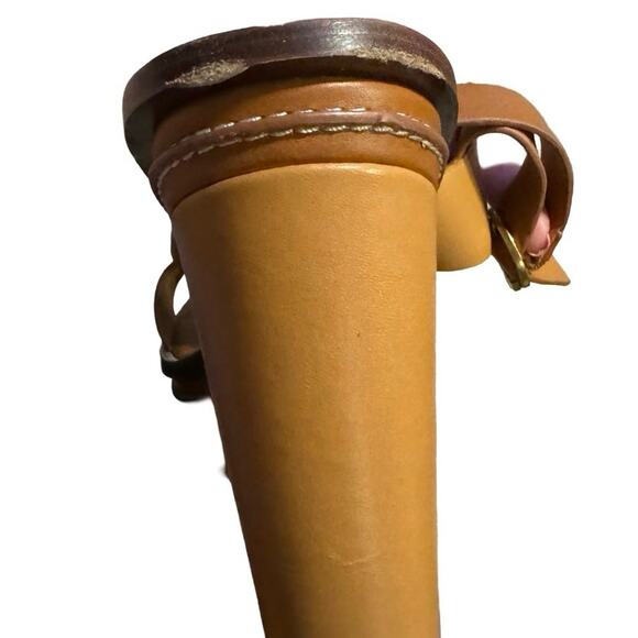 Tory Burch Selby brown Wedge Heels Slip On Size 11 two tone leather sandals - Picture 7 of 10